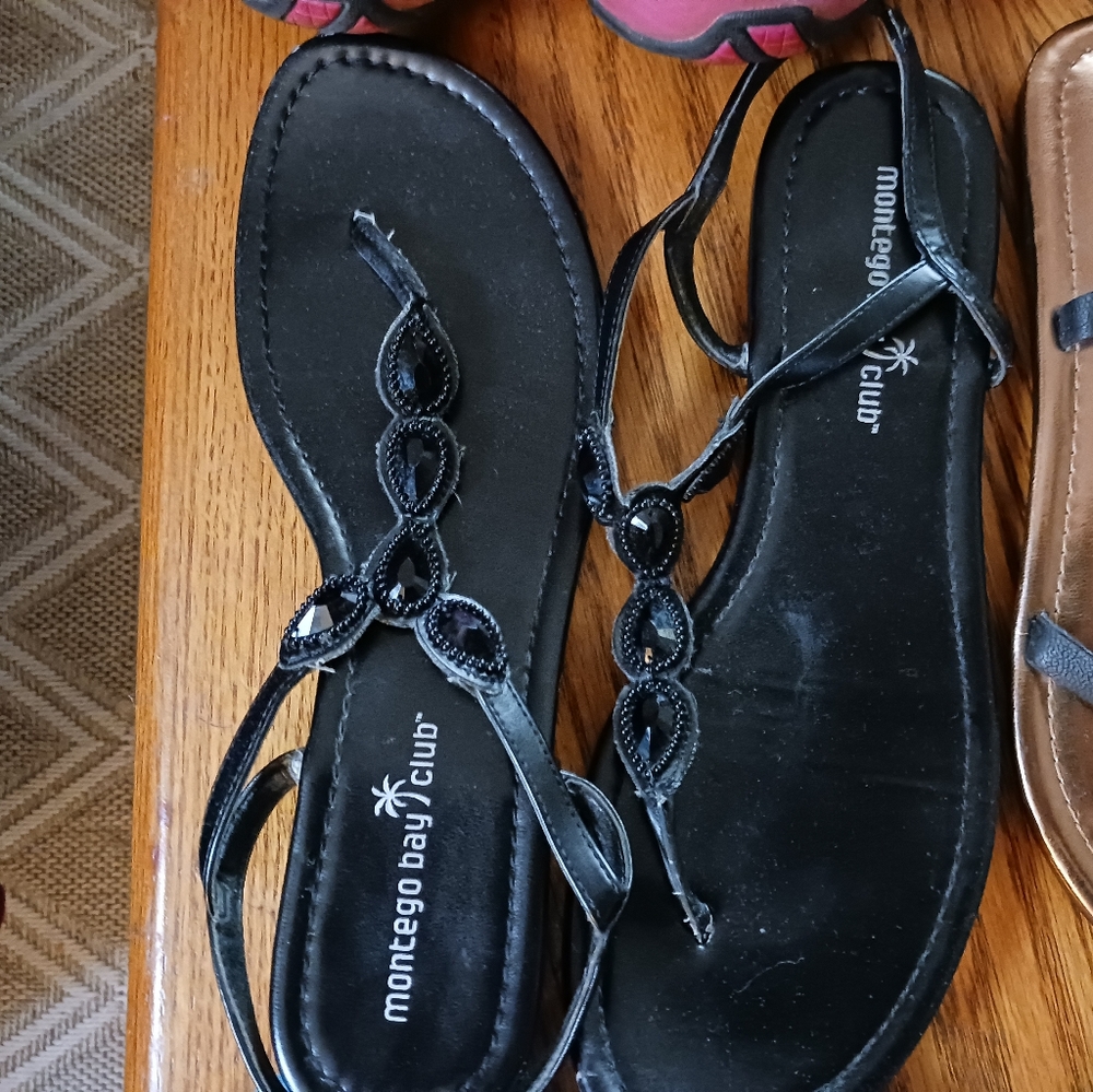 Black strappy sandals